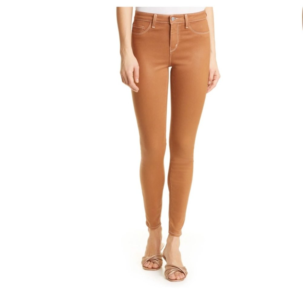 Marguerite Topstitch Detail Coated Skinny Jeans 27